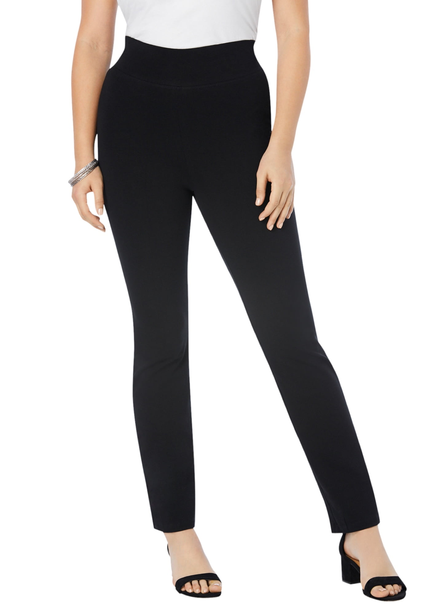 Roaman's Women's Plus Size Essential Stretch Yoga Pant Bootcut Pull On ...