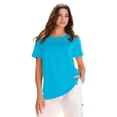 thumbnail image 1 of Roaman's Women's Plus Size Eyelet Cutout Tee, 1 of 4