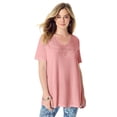 thumbnail image 1 of Roaman's Women's Plus Size Eyelet Swing Tee, 1 of 3