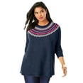 thumbnail image 1 of Roaman's Women's Plus Size Fair Isle Pullover Sweater, 1 of 5