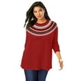 thumbnail image 1 of Roaman's Women's Plus Size Fair Isle Pullover Sweater, 1 of 4