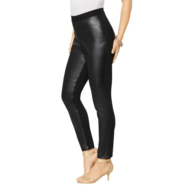 Roaman's Women's Plus Size Faux-Leather Legging Vegan Leather
