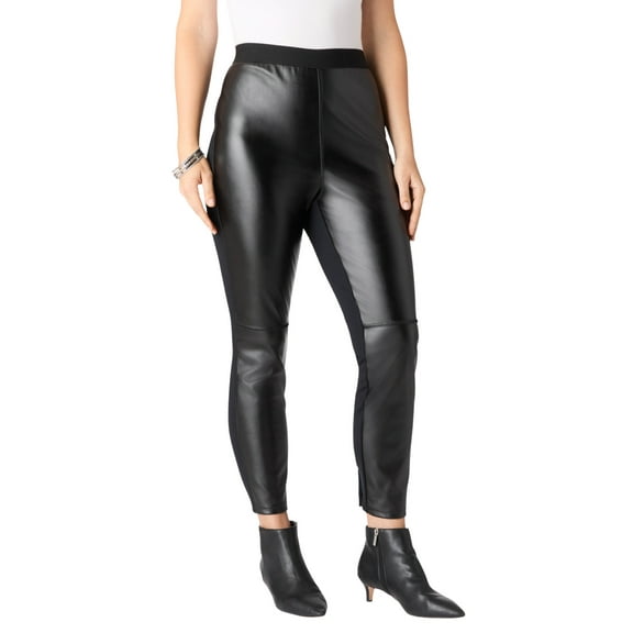 Roaman's Women's Plus Size Faux Leather Legging