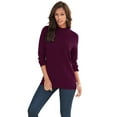 thumbnail image 1 of Roaman's Women's Plus Size Drop Needle Mockneck Lightweight Sweater Knit, 1 of 5