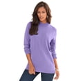 thumbnail image 1 of Roaman's Women's Plus Size Drop Needle Mockneck Lightweight Sweater Knit, 1 of 5