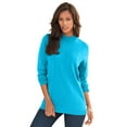 thumbnail image 1 of Roaman's Women's Plus Size Fine Gauge Drop Needle Mockneck Sweater, 1 of 5