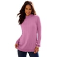 thumbnail image 1 of Roaman's Women's Plus Size Drop Needle Mockneck Lightweight Sweater Knit, 1 of 4