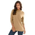 thumbnail image 1 of Roaman's Women's Plus Size Drop Needle Mockneck Lightweight Sweater Knit, 1 of 5