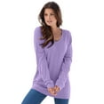 thumbnail image 1 of Roaman's Women's Plus Size Drop Needle V-Neck Lightweight Sweater Knit, 1 of 5