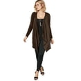 thumbnail image 1 of Roaman's Women's Plus Size Lightweight Handkerchief Hem Cardigan Sweater, 1 of 6