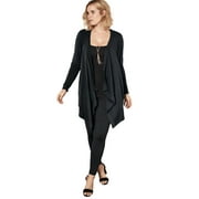 Roaman's Women's Plus Size Fine Gauge Handkerchief Hem Cardigan Sweater