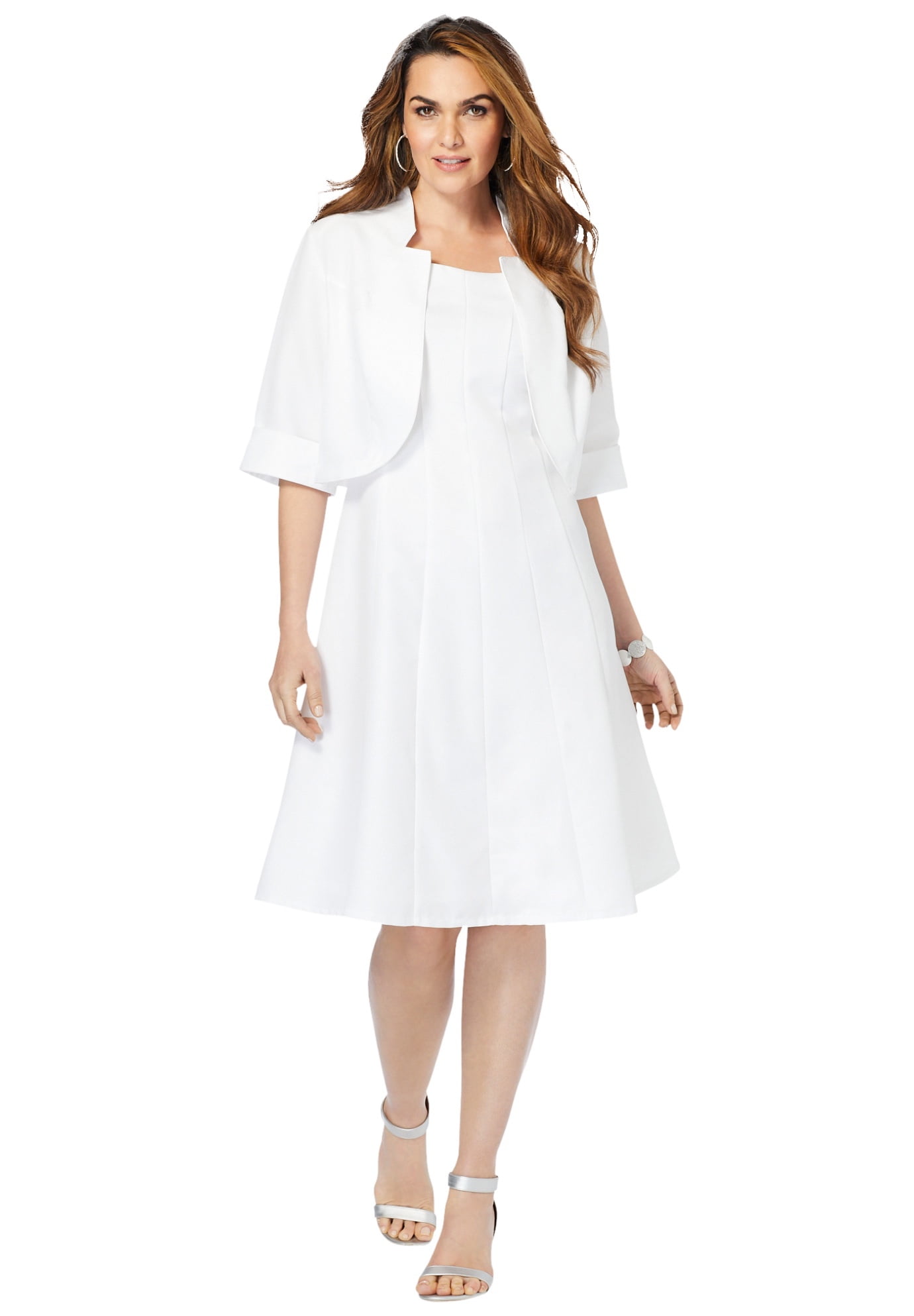 Roaman's Women's Plus Size FitAndFlare Jacket Dress