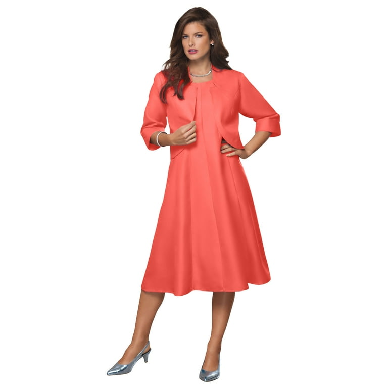 Roaman's Women's Plus Size Petite Plus Size Elbow Sleeve Fit-And - Main Image