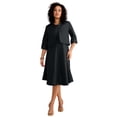 thumbnail image 1 of Roaman's Women's Plus Size Petite Plus Size Elbow Sleeve Fit-And-Flare Dress With Bolero Jacket – 2-Piece Suit, 1 of 5