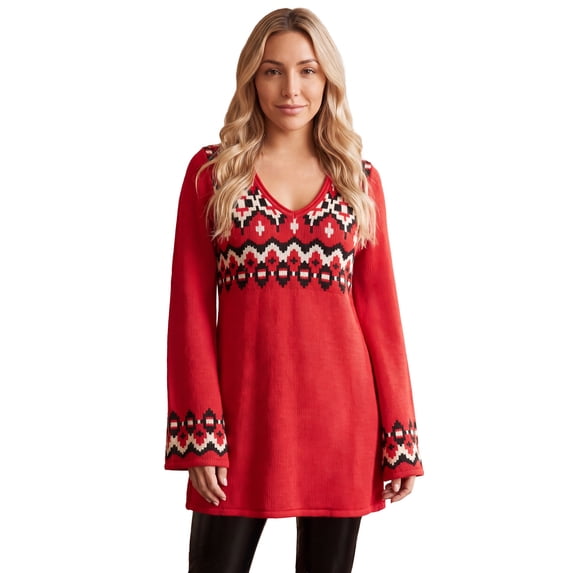 Roaman's Women's Plus Size Fit And Flare Tunic Sweater