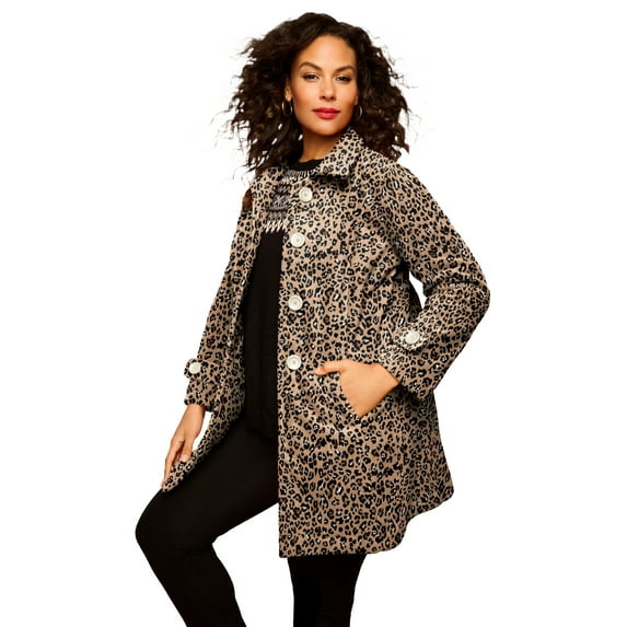 Roaman's Women's Plus Size Button Up Fleece Jacket
