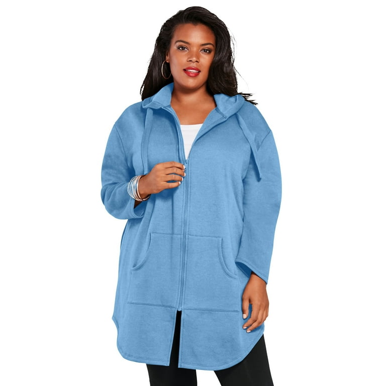 Roaman s Women s Plus Size Fleece Zip Hoodie Jacket Walmart