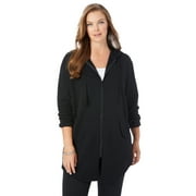 Roaman's Women's Plus Size Fleece Zip Hoodie Jacket Jacket