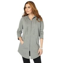Roaman's Women's Plus Size Fleece Zip Hoodie Jacket Jacket