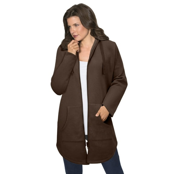 Roaman's Women's Plus Size Fleece Zip Hoodie Sweatshirt