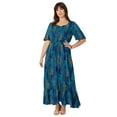 thumbnail image 1 of Roaman's Women's Plus Size Hand-Crinkled Flutter-Sleeve Maxi Dress, 1 of 4