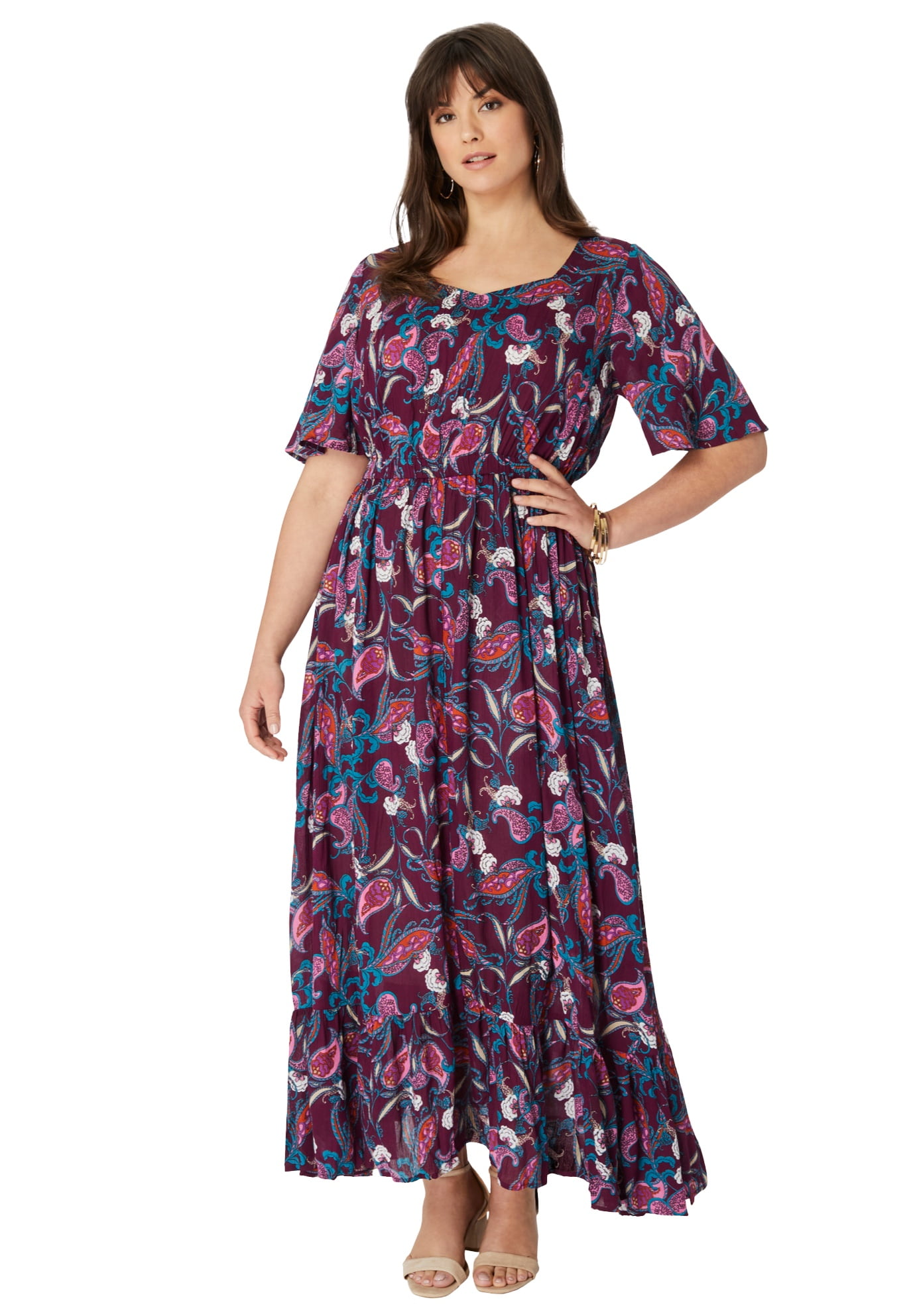Crinkle maxi dress plus size 2025