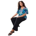 thumbnail image 1 of Roaman's Women's Plus Size Flutter Sleeve Ultrasmooth Fabric Tee, 1 of 2