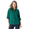 thumbnail image 1 of Roaman's Women's Plus Size Classic Plaid Button-Front Shirt, 1 of 4