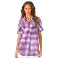 thumbnail image 1 of Roaman's Women's Plus Size French Check Big Shirt, 1 of 6