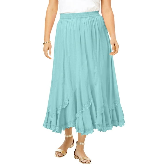 Roaman's Women's Plus Size French Skirt
