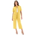 thumbnail image 1 of Roaman's Women's Plus Size French Terry Cropped Pant Set, 1 of 1