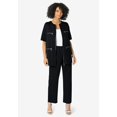 thumbnail image 1 of Roaman's Women's Plus Size French Terry Cropped Pant Set, 1 of 3