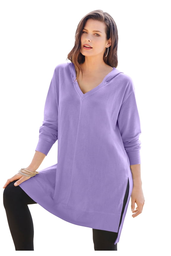 Women's Plus Size French Terry Tunic Hoodie