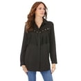 thumbnail image 1 of Roaman's Women's Plus Size Fringe Big Shirt, 1 of 3