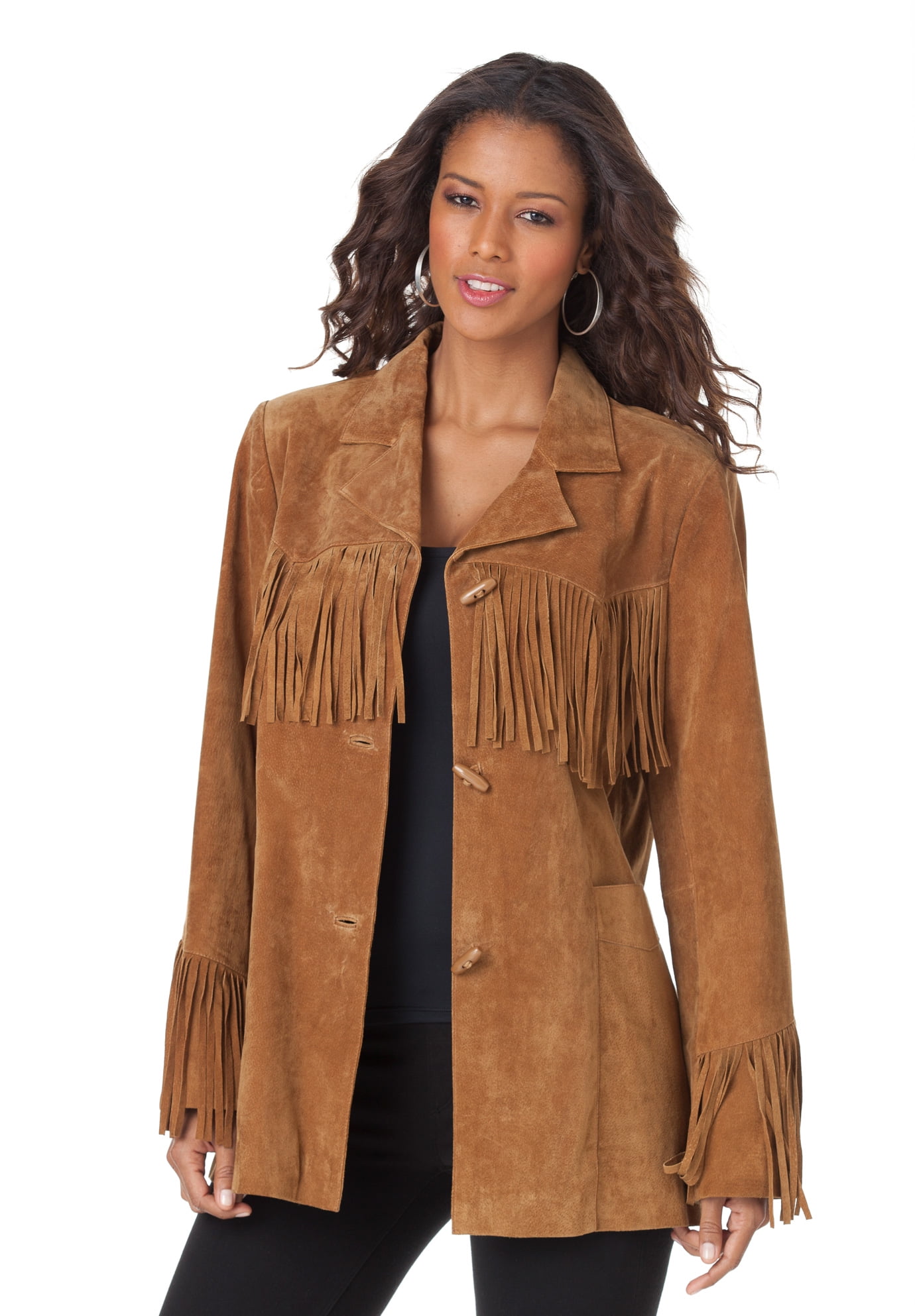 Plus size faux suede jacket online