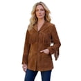 thumbnail image 1 of Roaman's Women's Plus Size Fringe Suede Jacket, 1 of 6