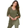 thumbnail image 1 of Roaman's Women's Plus Size Fringed Crochet Sweater, 1 of 5