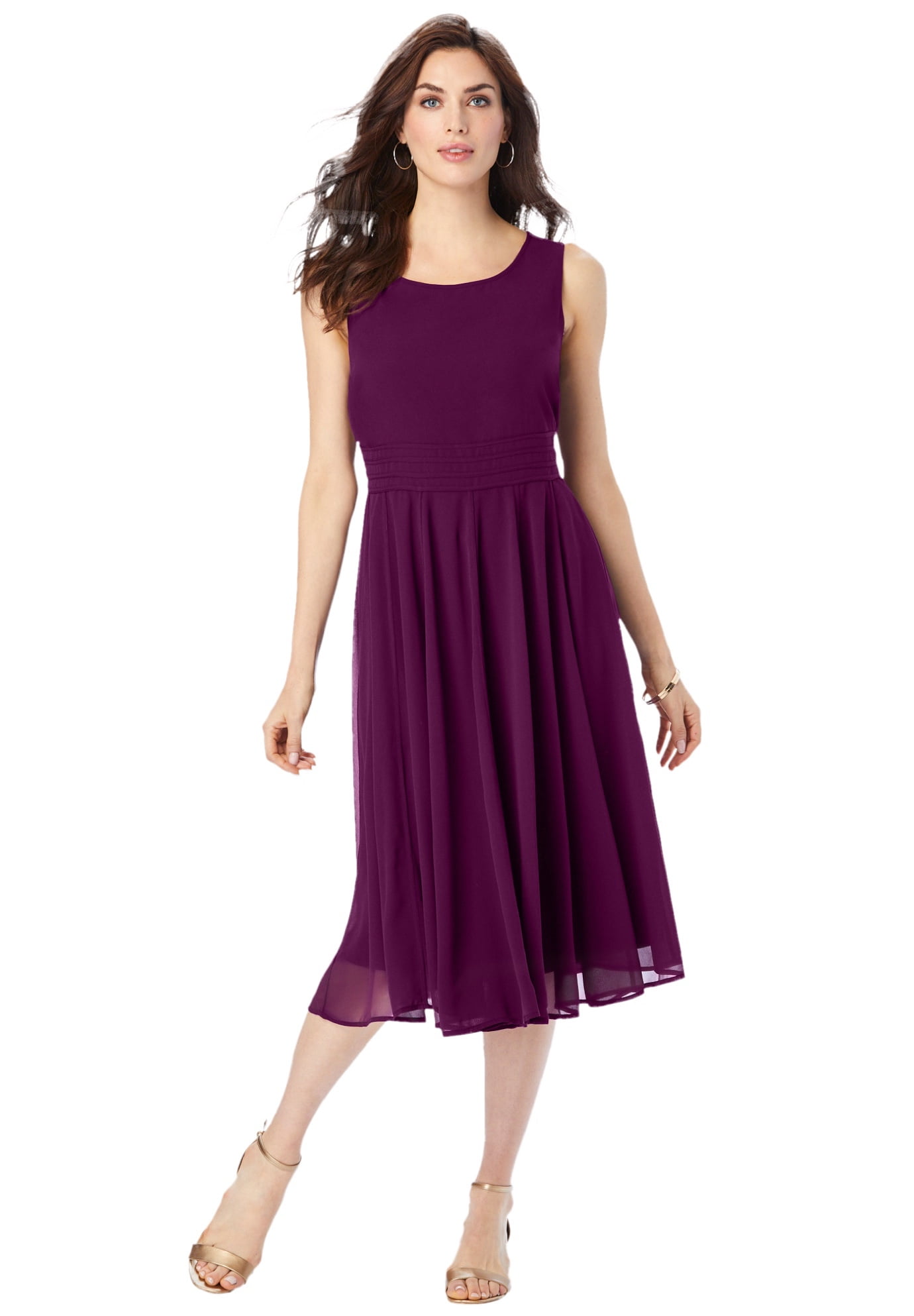 roaman-s-women-s-plus-size-georgette-fit-and-flare-dress-walmart