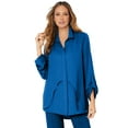 thumbnail image 1 of Roaman's Women's Plus Size Georgette Overlay Big Shirt, 1 of 6