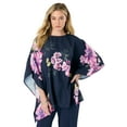 thumbnail image 1 of Roaman's Women's Plus Size Georgette Poncho, 1 of 2