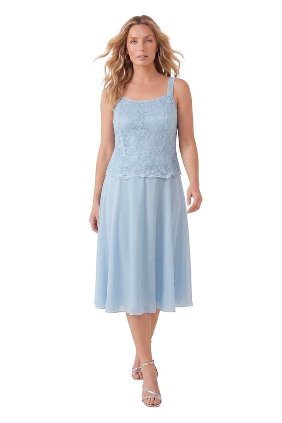 Women's Plus Size Glitter & Lace Jacket Dress Set