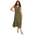 thumbnail image 1 of Roaman's Women's Plus Size Hand-Crinkled Sleeveless Tiered Maxi Dress, 1 of 1