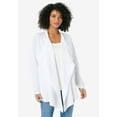 thumbnail image 1 of Roaman's Women's Plus Size Handkerchief Hem Pointelle Cardigan Sweater, 1 of 3