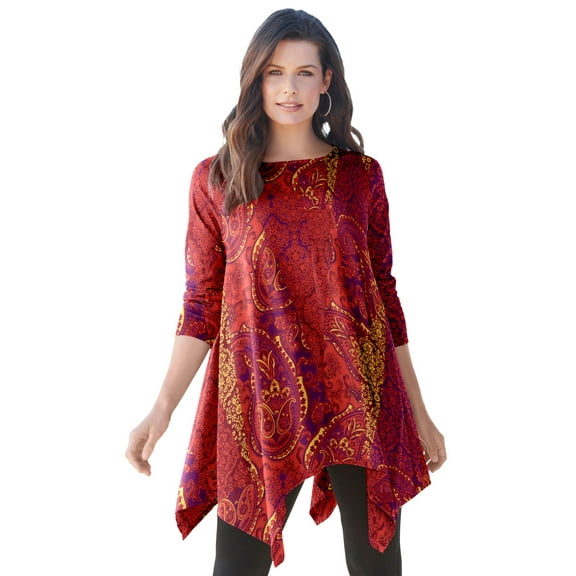 Roaman's Women's Plus Size Ultimate Handkerchief Hem Tunic