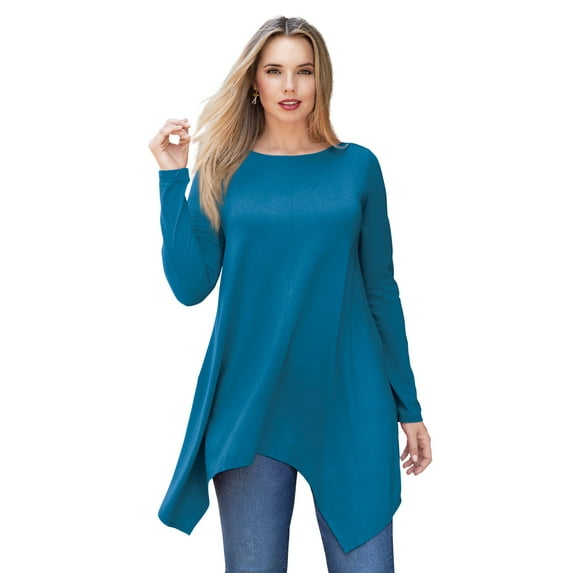 Roaman's Women's Plus Size Ultimate Handkerchief Hem Tunic