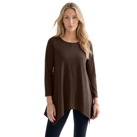 Roaman's Women's Plus Size Ultimate Handkerchief Hem Tunic