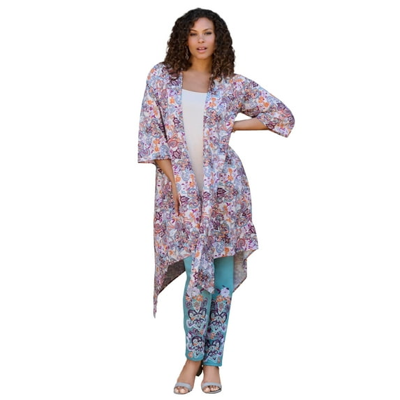 Roaman's Women's Plus Size Hanky Hem wrap