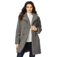 thumbnail image 1 of Roaman's Women's Plus Size Double Breasted Teddy Coat, 1 of 6