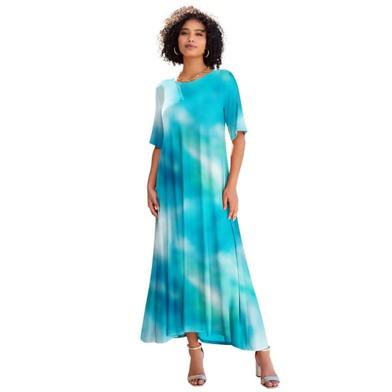 Roaman's Women's Plus Size High Low Jersey Maxi Dress