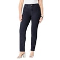 thumbnail image 1 of Roaman's Women's Plus Size High-Rise Tummy Control Straight-Leg Jeans, 1 of 4